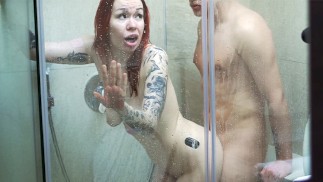 Hot morning shower sex with stepbrother