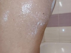 Sexy amateur wife shaves her hairy pussy. Hairy pussy wife, big ass, big tits.