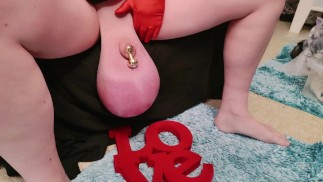 Futanari Daddy Big Balls Fetish Adoration - I will push my golden buttplug in to your holes