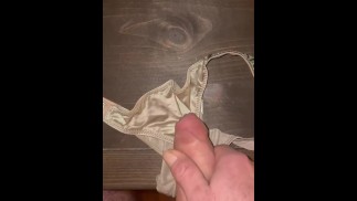 I knew he was watching me, so I left him my dirty panties to cum in