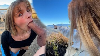 OnlyFans Model Giving a Blowjob in the Canadian Wilderness - Facial Cumshot - AlexAndAva - 4K