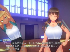【#03夏のサカり(体験版)実況】新体操部の爆乳J○が背後からおっぱい揉みまくられて・・(３DCGエロゲ―。hentai game) 4/16