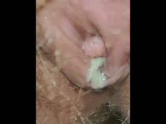 Hairy Creamy Pussy Pissing Close Up And Farting