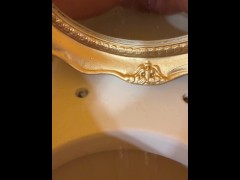 Piss Slut pissing with a mirror