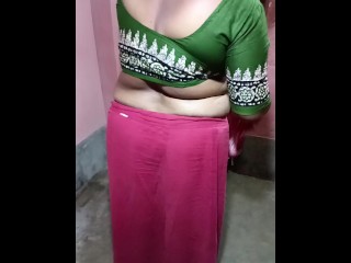 Moment 1 - Stepmom Opened her Saree Blouse and Gave an Interview.