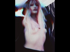 purple skittle brown eye turned blue high fiving penis eater