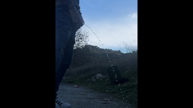 caught peeing side road
