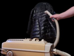 Vacuuming Girlfriend's Black Titanium Down Jacket with Electrolux AP200