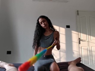 印度女仆清洁你的鸡巴