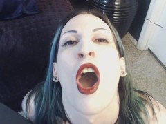 Trans cumslut playing with frozen cum gokkun