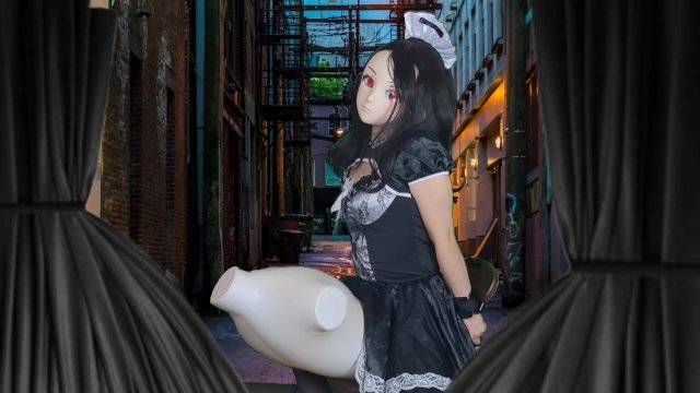 HENTAI Aibu。路地裏。メイド。拘束されながらオナニー。