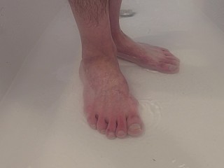 Padel Paddle Straight Edge Feet Puddle Splash Dangling Close up Cock Twink Shorties