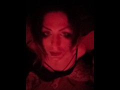 Ashley Valentine jerks off her big shecock part 1