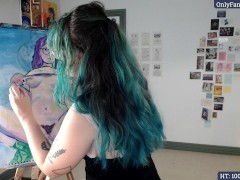 spread legs painting show australian artist