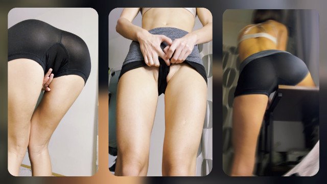 Cute Skinny CAMELTOE Girl trying TABLE MASTURBATION pussy To be wet