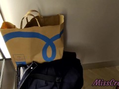 #2 I pull out my cock in front of a girl in the public dressing room and she helps me cum Flash