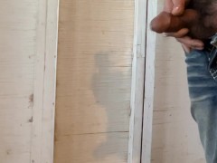 Horny and need to piss - piss desperation masturbation in garage (I cum and then piss)