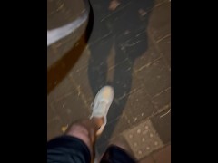 Walking the dog and piss in gymshort