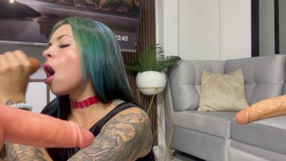 Horny Latina does a gangbang with her dildos - Anitta Miller