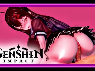 Genshin Impact - Hu Tao in School Uniform can you please Her?