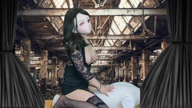HENTAI Aibu。廃墟。セクシーな衣装。マネキンとSEX