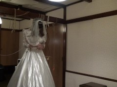 ウェディングドレス女装自縛立縛り - Screenshot 3 of 16 - 緊縛