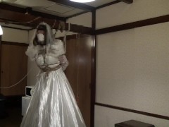 ウェディングドレス女装自縛立縛り - Screenshot 8 of 16 - 緊縛