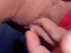 Close-up. How a woman has an orgasm