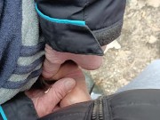 Old man fucks my foreskin - enjoying uncut cock - cum on uncut dick