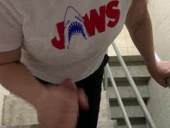 Unknown girl sucks my cock in a public place and I cum in her mouth