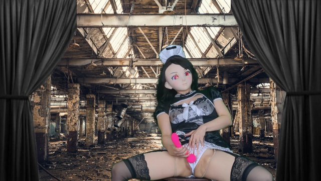 HENTAI Aibu。廃墟。メイド。電動マッサージ機でオナニー。