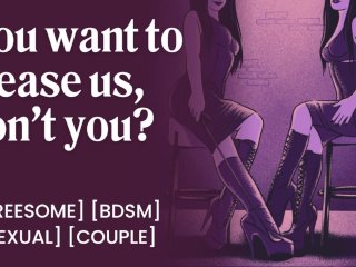 Femdom disciplines submissive boyfriend  "Give us an orgasm if you want to cum"  Real amateur coup