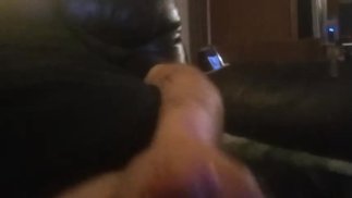 Big guy busting a nut