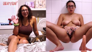 Ersties - Studentin Dava nimmt ein Bad und masturbiert mit einem großen Dildo