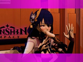 Райден Сёгун даст вам мастурбирует и делает минет Анимация 3D Genshin Impact