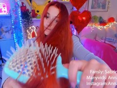 SFW Brush my gorgeous fire red hair