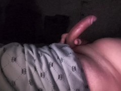 Jerking on the couch in night solo masturbating guide big dick