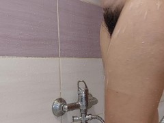 Sexy amateur wife shaves her hairy pussy. Hairy pussy wife, big ass, big tits.
