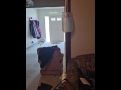 Holding 20 lbs with my balls, ordered by my Master.