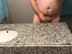 Pissing all over my bathroom sink counter