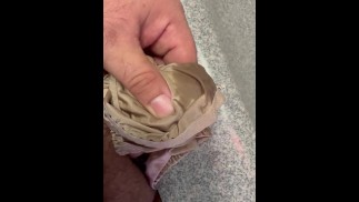 Dick Cuming all over womans panties