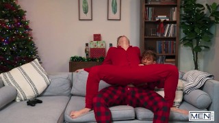 MEN – Dom King Plays Video Games On Christmas Morning While Jake Preston Sneakily Sucks His Cock
