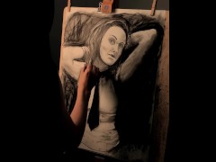 SFW: My sixth charcoal portrait | Art process | No sex, no nudity | Safe for Work with Lily Corinth
