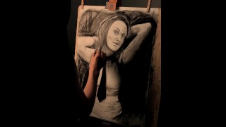 SFW: My sixth charcoal portrait | Art process | No sex, no nudity | Safe for Work with Lily Corinth