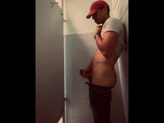 Hot Guy Horny at work / Public Bathroom Jerk off - Screenshot 4 of 16 - Horny
