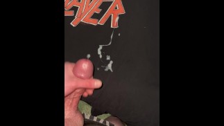 Shooting My Sperm on Slayer shirt!