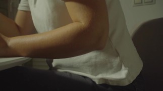 Dinner in a white loose tank top
