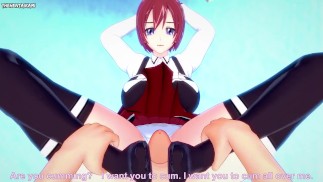 POV Hentai Footjob from Hiroko from Bible Black