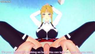 POV Hentai Footjob from Kaori from Bible Black