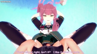 POV Hentai Footjob from Aru from Blue Archive